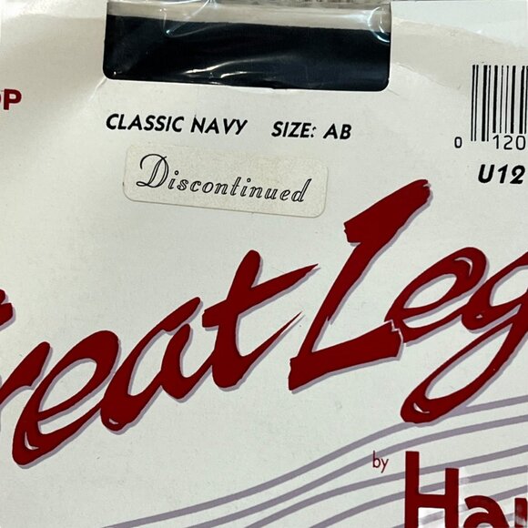 Hanes Great Legs Sheer Control Top Pantyhose Classic Navy New Size AB - Picture 4 of 4